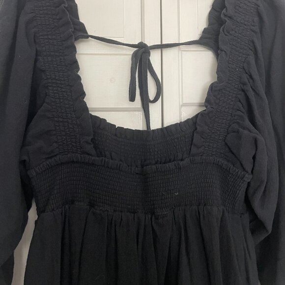 Free People Black Smock Dress - Picture 3 of 6